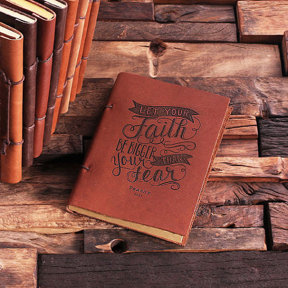 Personalized Leather Notebook Journal - Faith - Rion Douglas Gifts - 1