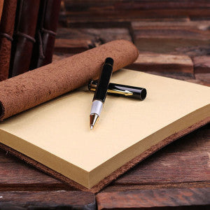 Personalized Leather Notebook Journal - Hearts - Rion Douglas Gifts - 2