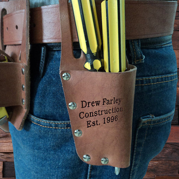 Engraved Cow Leather Tool Belt - Rion Douglas Gifts - 1