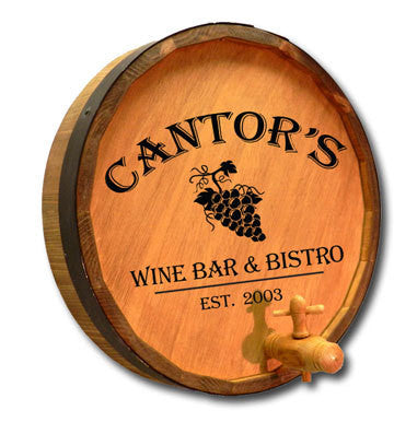 Wine Bar & Bistro - Personalized Quarter Barrel Sign - Rion Douglas Gifts - 1