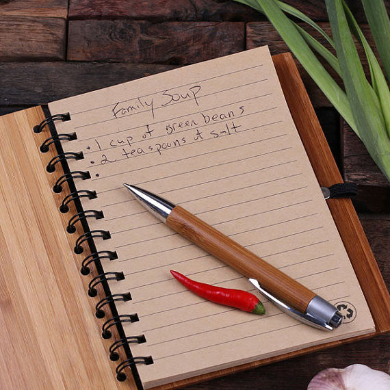 Spiral Bamboo Notebook, Pen and 4 Kitchen Utensils - Rion Douglas Gifts - 2