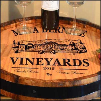 Maya Vineyards Personalized Quarter Barrel Lazy Susan - Rion Douglas Gifts - 1
