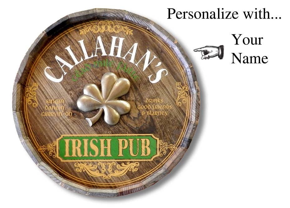 Irish Pub Personalized Quarter Barrel Sign - Rion Douglas Gifts - 2