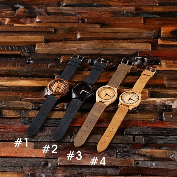 Personalized Black Wood Watch with or without Engraved or Printed Wood Box - Rion Douglas Gifts - 5