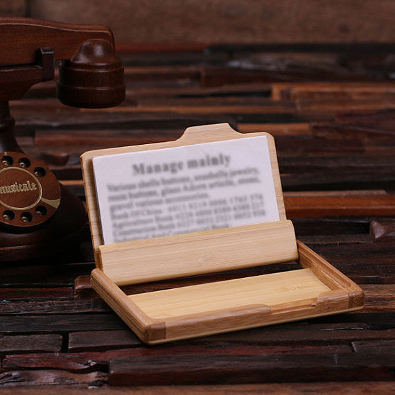Personalized Wooden Business Card Holder - Rion Douglas Gifts - 2