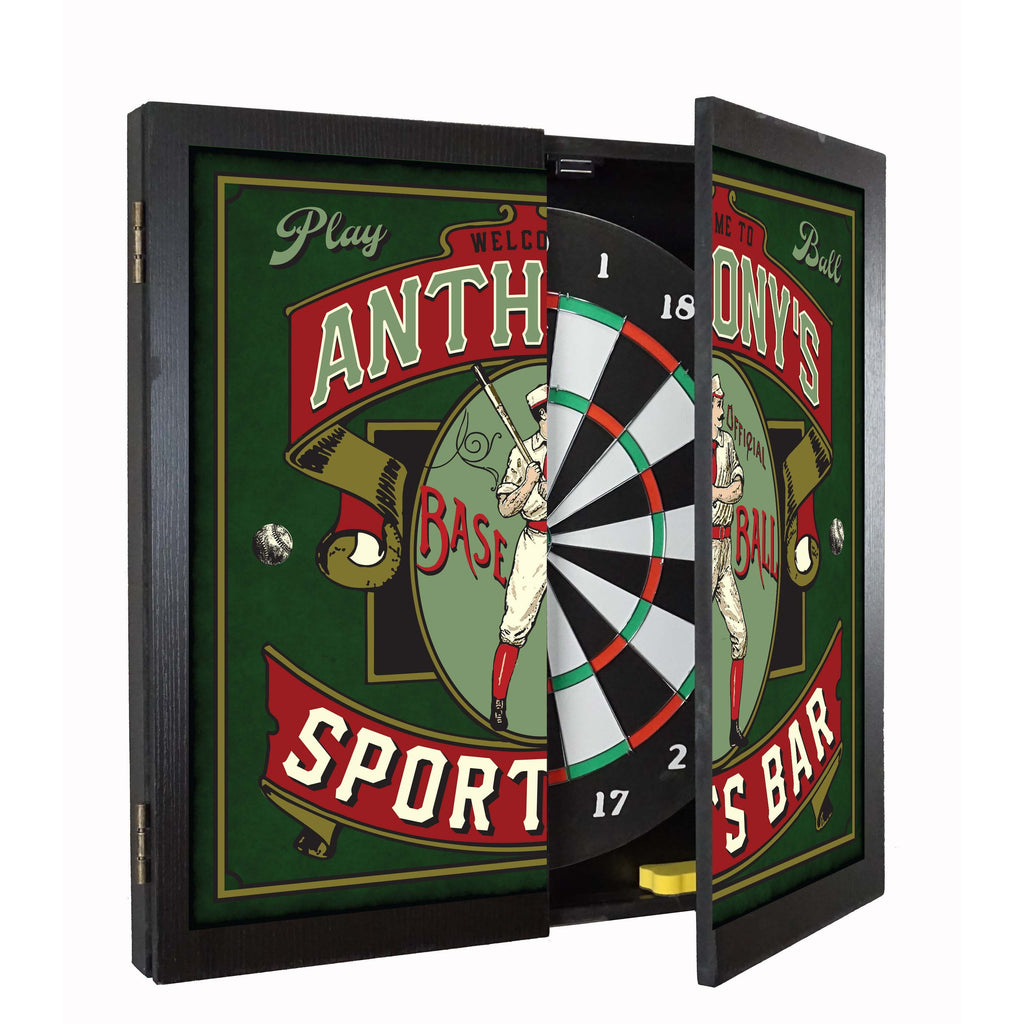 Personalized Dartboard and Cabinet Set Sports