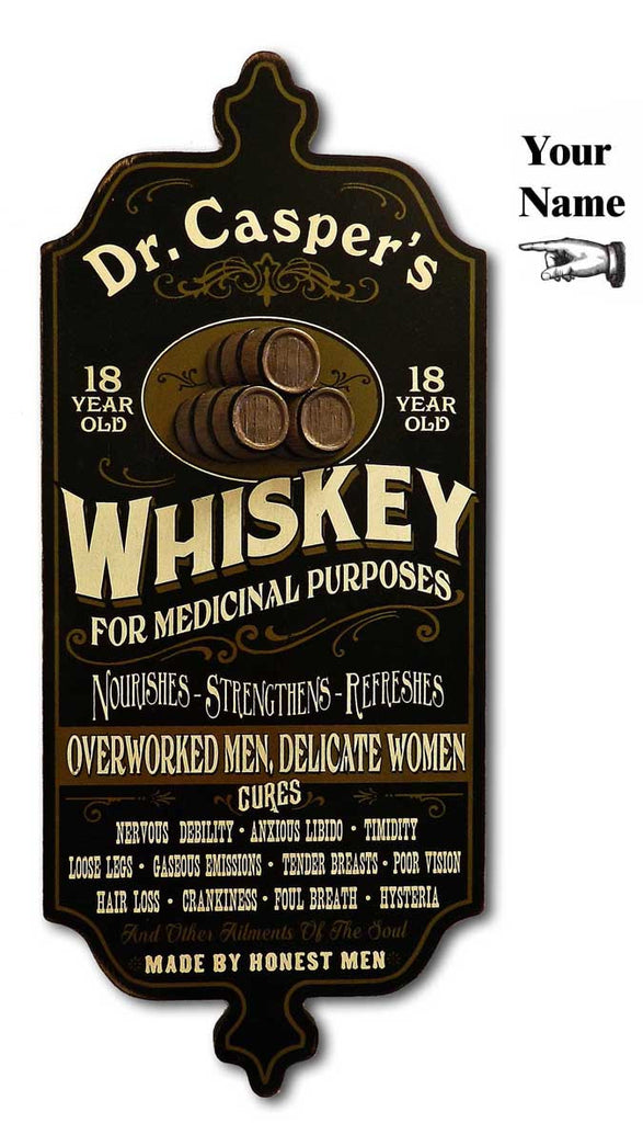 Medicinal Whiskey - Personalized Dubliner Vintage Plank Sign