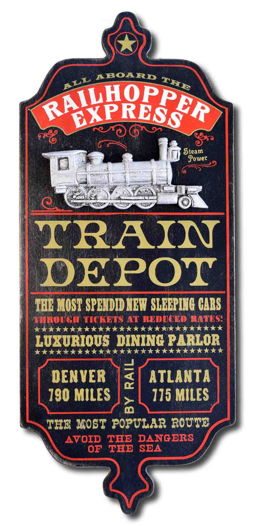 Train Depot - Personalized Dubliner Vintage Wood Plank Sign