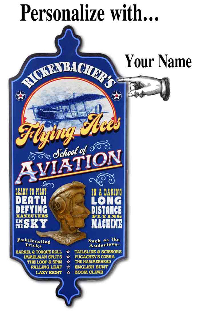 Aviation Personalized Vintage Wood Plank Sign