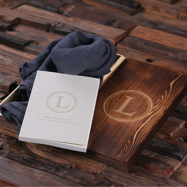 Beautiful Shawl, Personalized Journal/Diary, and Wooden Box Set - 13 Colors - Rion Douglas Gifts - 8