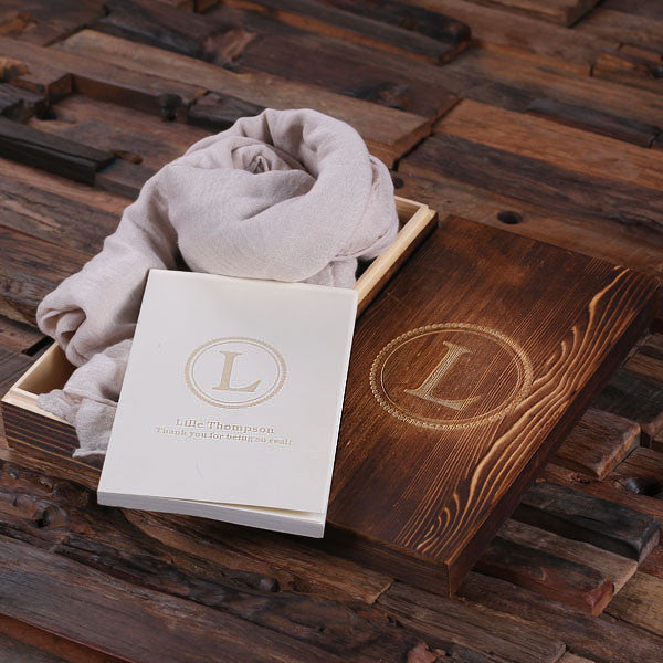 Beautiful Shawl, Personalized Journal/Diary, and Wooden Box Set - 13 Colors - Rion Douglas Gifts - 10