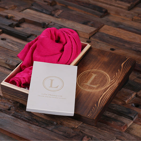 Beautiful Shawl, Personalized Journal/Diary, and Wooden Box Set - 13 Colors - Rion Douglas Gifts - 4