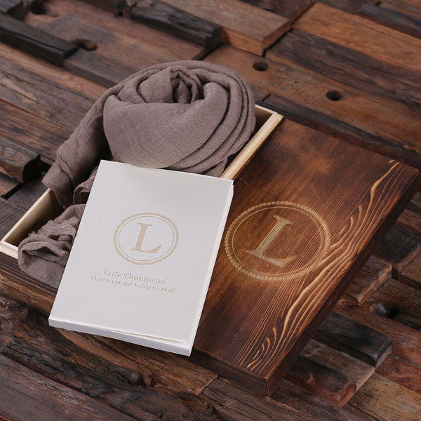 Beautiful Shawl, Personalized Journal/Diary, and Wooden Box Set - 13 Colors - Rion Douglas Gifts - 9