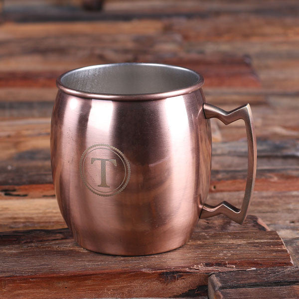 Set of 7 Personalized Moscow Mule Mugs with Beautifully Shaped Handle - Rion Douglas Gifts - 1