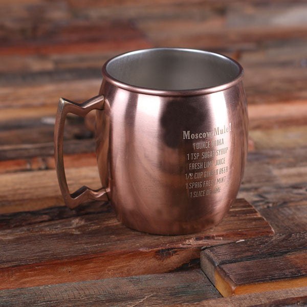 Set of 7 Personalized Moscow Mule Mugs with Beautifully Shaped Handle - Rion Douglas Gifts - 2