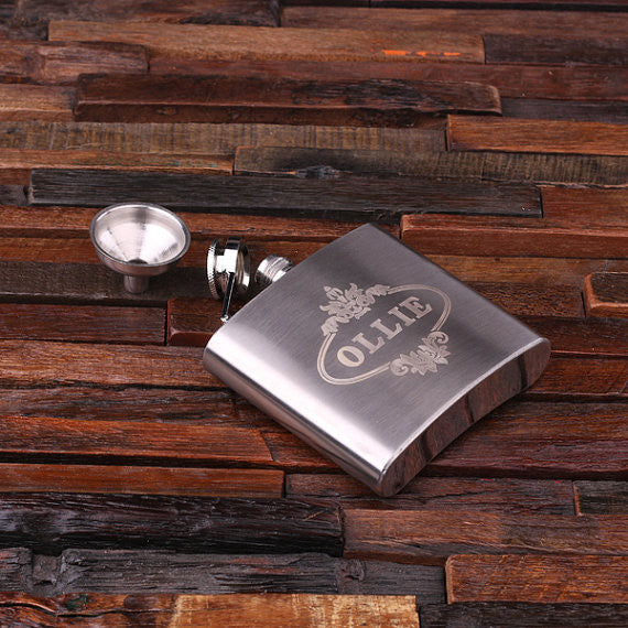 Personalized Stainless Steel Flask – 5 oz. - Rion Douglas Gifts - 3