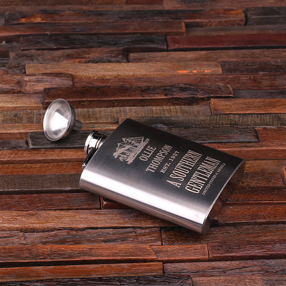 Personalized Stainless Steel Flask – 7 oz. - Rion Douglas Gifts - 2