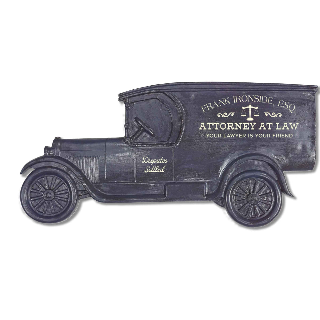 Personalized Attorney Lawyer Model T Truck Sign
