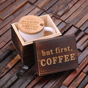 Personalized Coffee Mug with Lid & Tea Box 