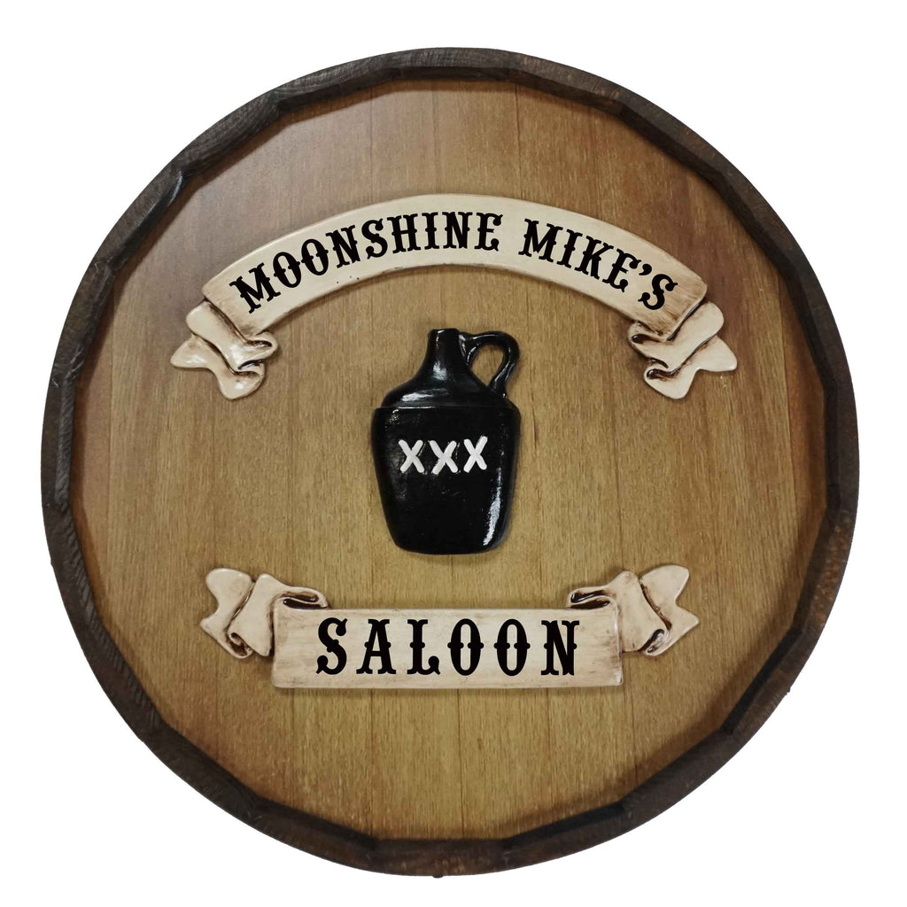Personalized 'Saloon' Quarter Barrel Wood Vintage Sign