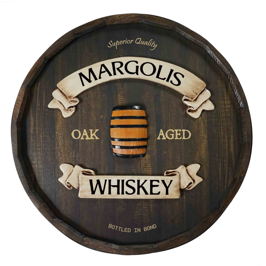Personalized 'Oak Aged' Quarter Barrel Wood Vintage Sign