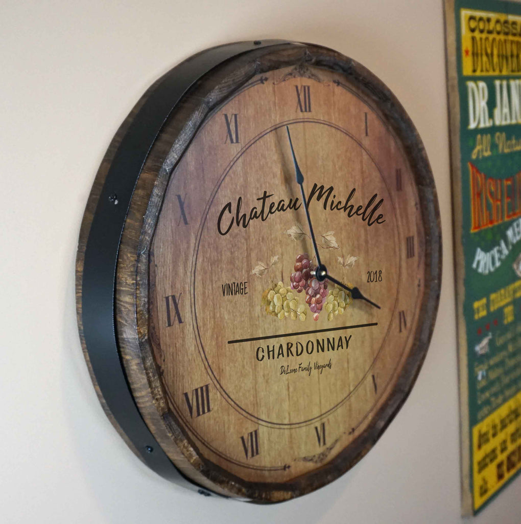 Chateau Personalized Quarter Barrel Clock