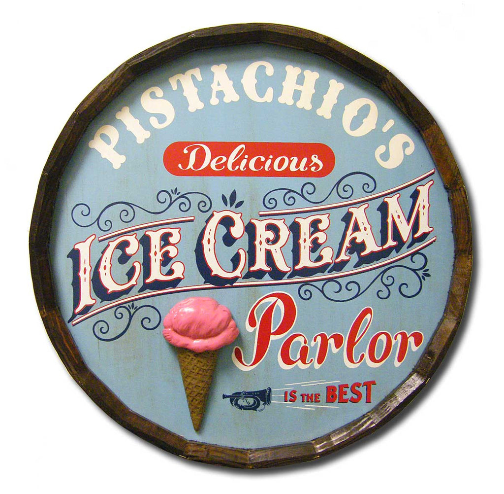 'Ice Cream Parlor' Personalized Quarter Barrel Sign - Rion Douglas Gifts - 1