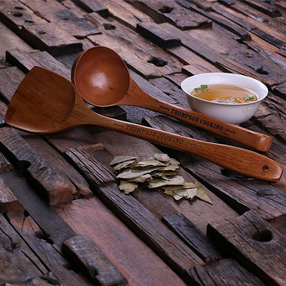 Personalized Wooden Spoon & Spatula Set - Rion Douglas Gifts - 2