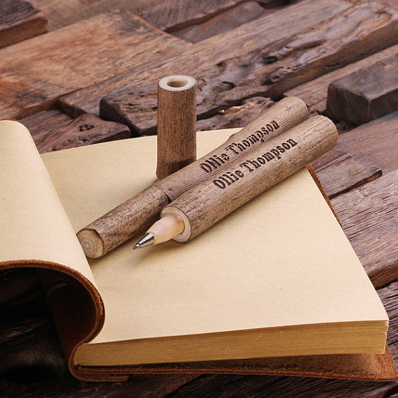 A Personalized Leather Travel Diary & Pen - Rion Douglas Gifts - 2