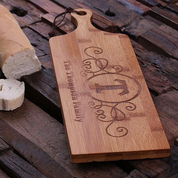 A Personalized Bread & Cheese Bamboo Cutting Board - Rion Douglas Gifts - 1