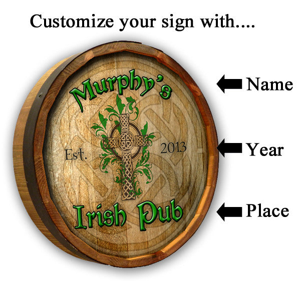 Irish Pub - Personalized Quarter Barrel Sign - Rion Douglas Gifts - 2
