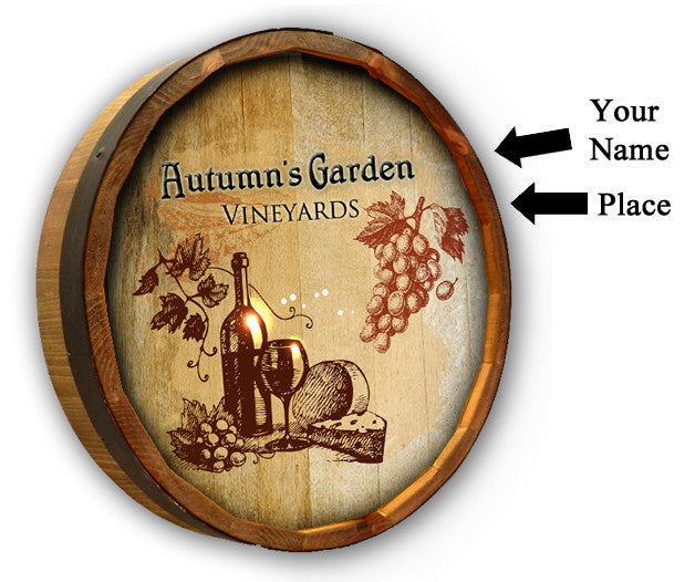 Autumn Garden - Personalized Color Quarter Barrel Sign - Rion Douglas Gifts - 2