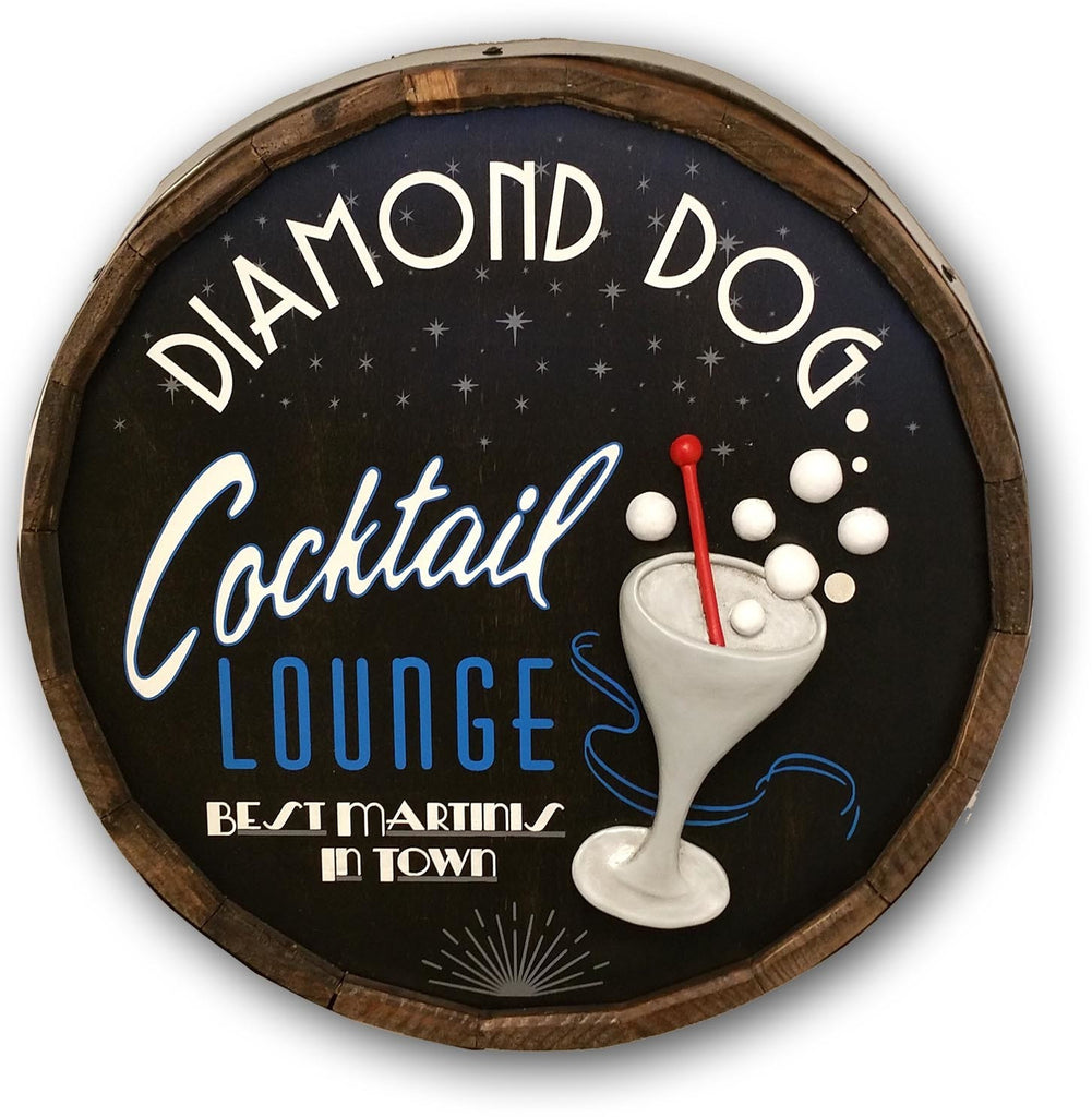 Cocktail Lounge - Personalized Quarter Barrel Sign - Rion Douglas Gifts - 1