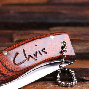 Personalized Pocket Knife – Dagger with Optional Wood Box 