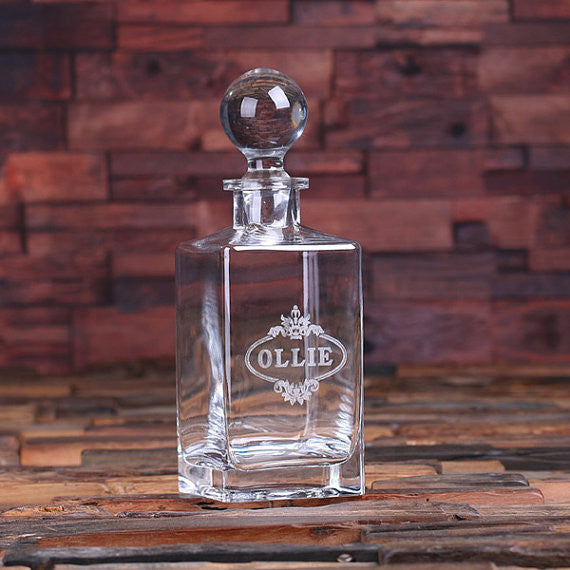 Personalized Glass Whiskey Decanter